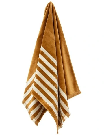 Palma Petal & Stripe Australian Cotton Towel Set in Bronze