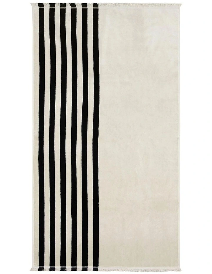 Palma Stripe Australian Cotton Towel Set in Black image 3