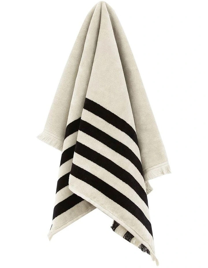 Palma Stripe Australian Cotton Towel Set in Black image 4
