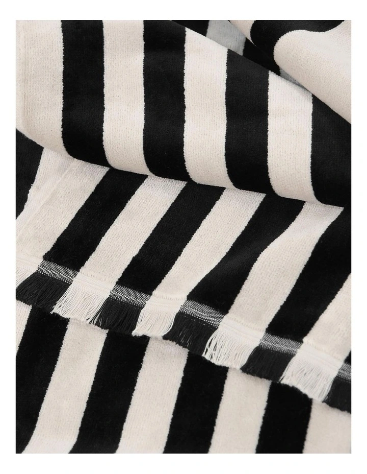 Palma Stripe Australian Cotton Towel Set in Black image 6