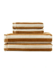 Stripe Petal Australian Cotton Towel Set in Bronze