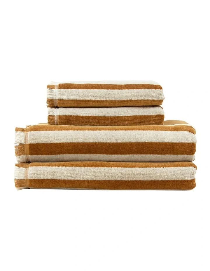 Stripe Petal Australian Cotton Towel Set in Bronze image 1