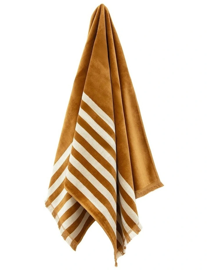 Stripe Petal Australian Cotton Towel Set in Bronze image 2