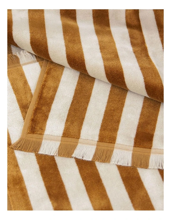 Stripe Petal Australian Cotton Towel Set in Bronze image 6