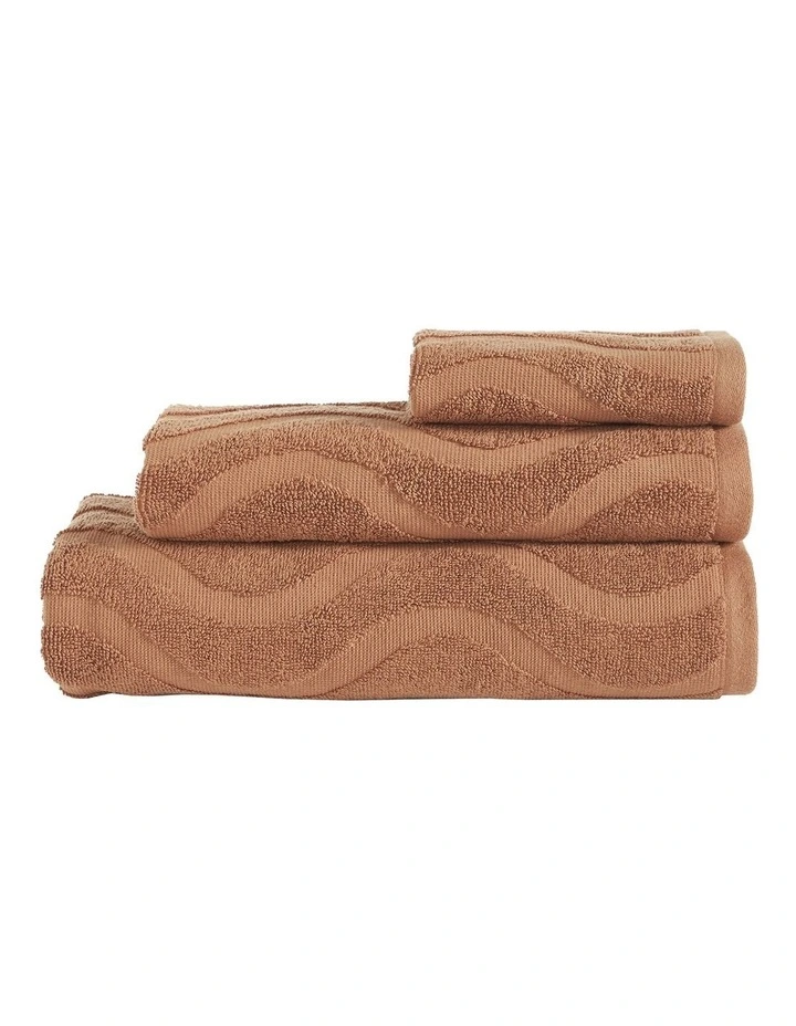 Istoria Home Wave Towel Range in Rust image 1