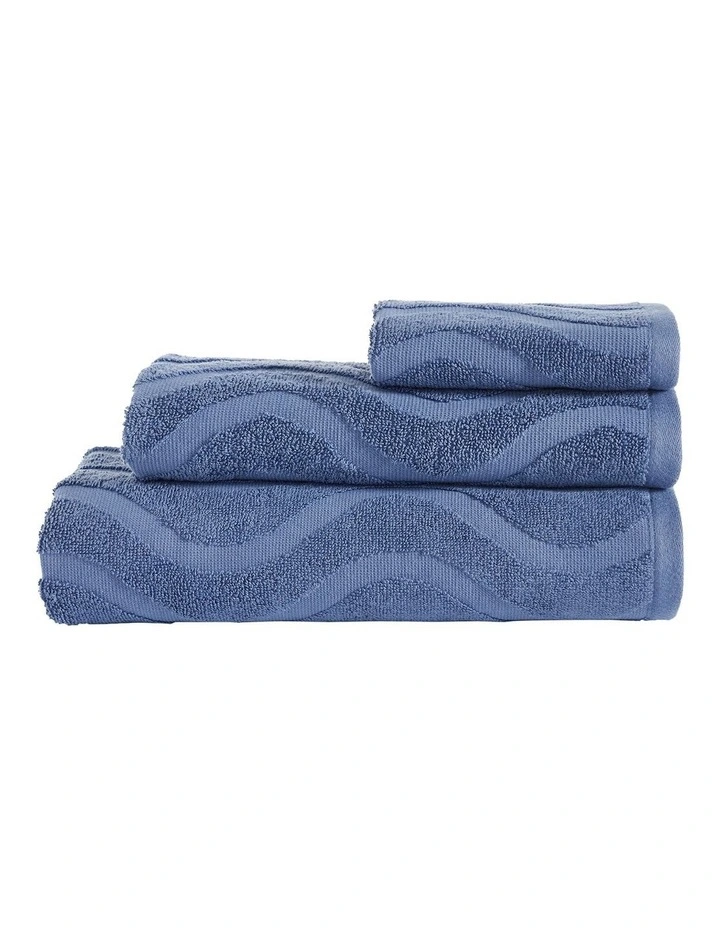 Istoria Home Wave Towel Range in Navy image 1