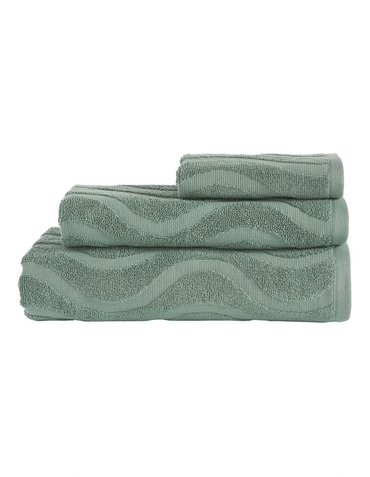 Istoria Home Wave Towel Range in Green image 1