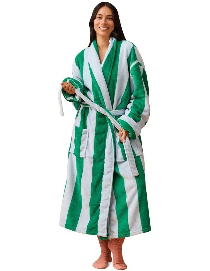 Plush Ocean City Robe in Spearmint image 2