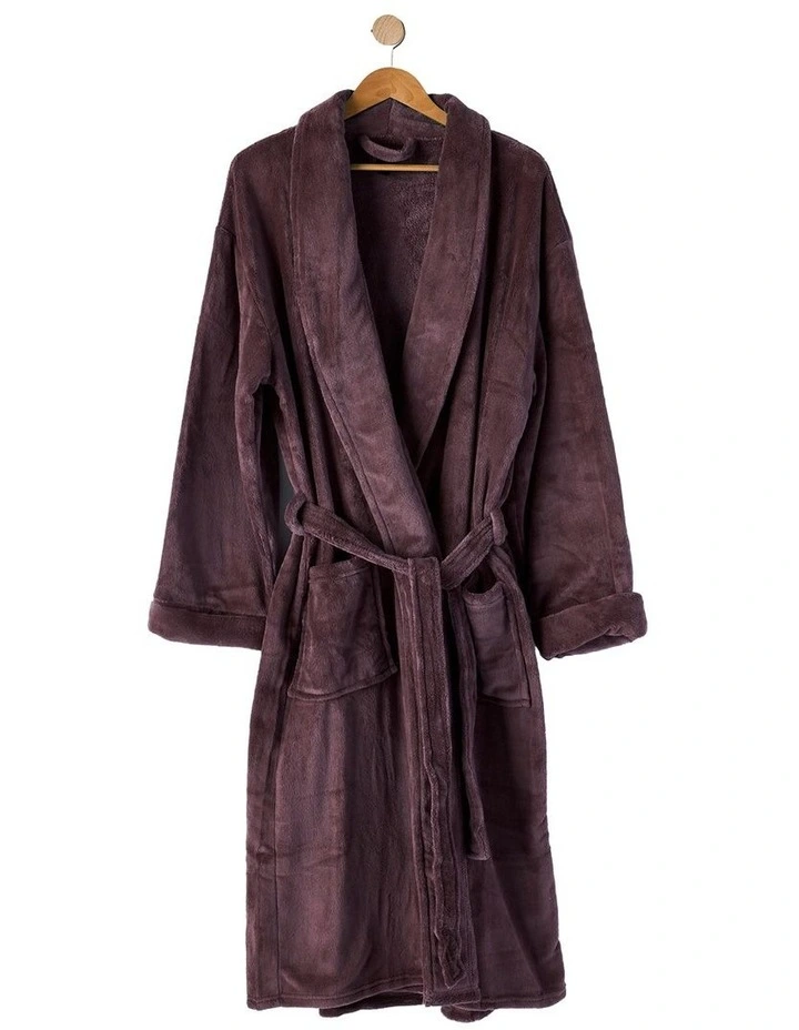 Plush Bath Robe in Plum image 1