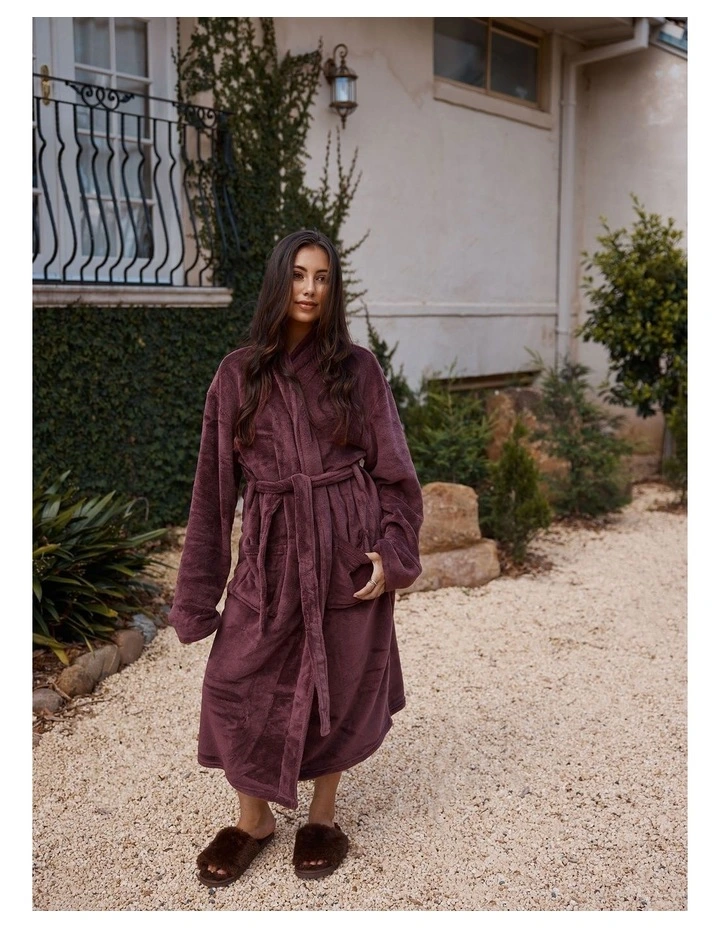 Plush Robe in Plum image 2