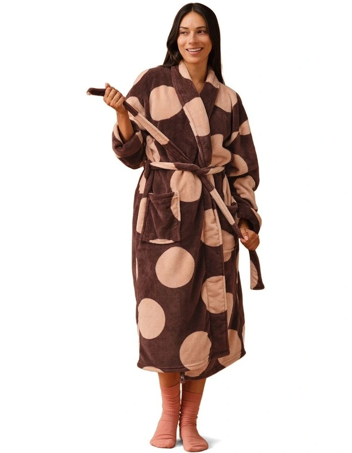 Plush Pluto Bath Robe in Chocolate image 2