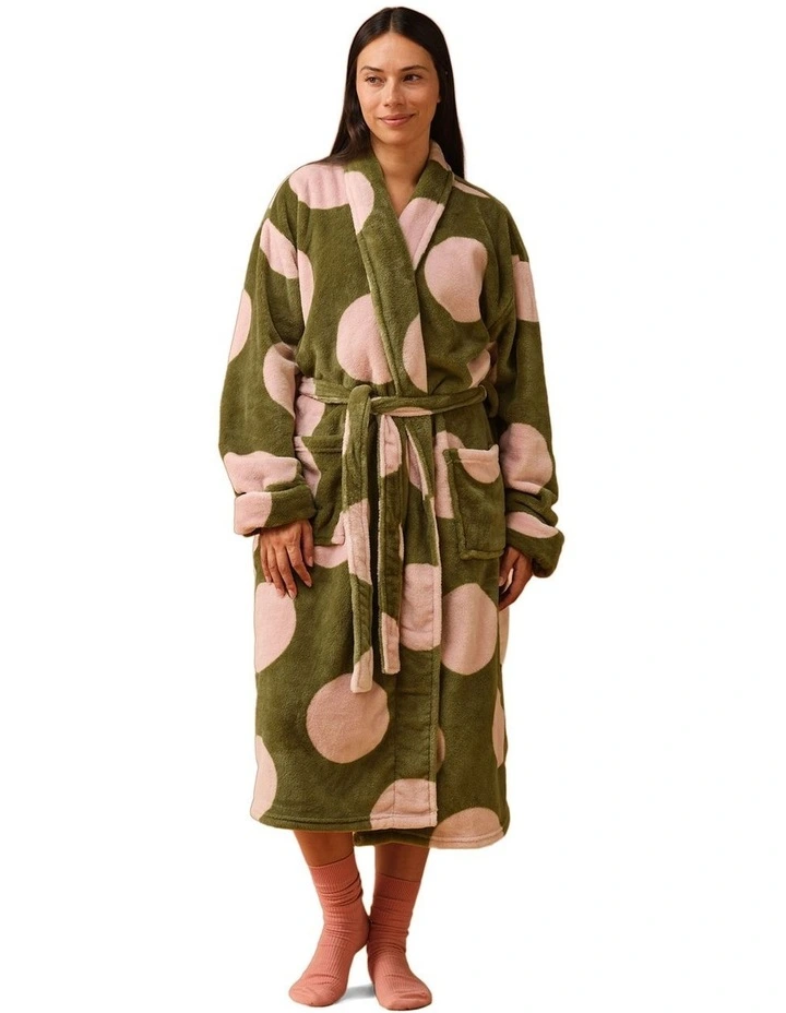Plush Pluto Bath Robe in Olive image 2