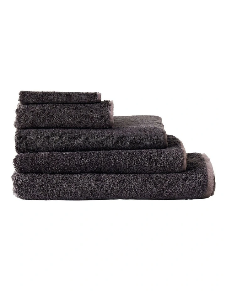 Nara Cotton Bamboo Towel Range in Charcoal image 1