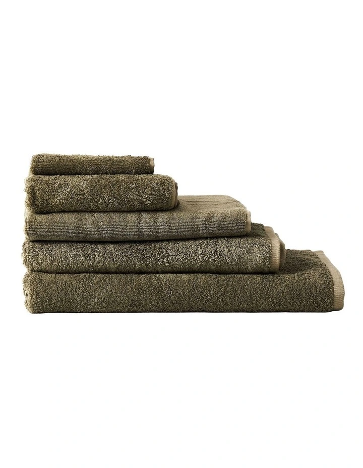 Nara Cotton Bamboo Towel Range in Moss Green image 1