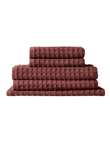 Waffle Bath Towel Range in Mahogany