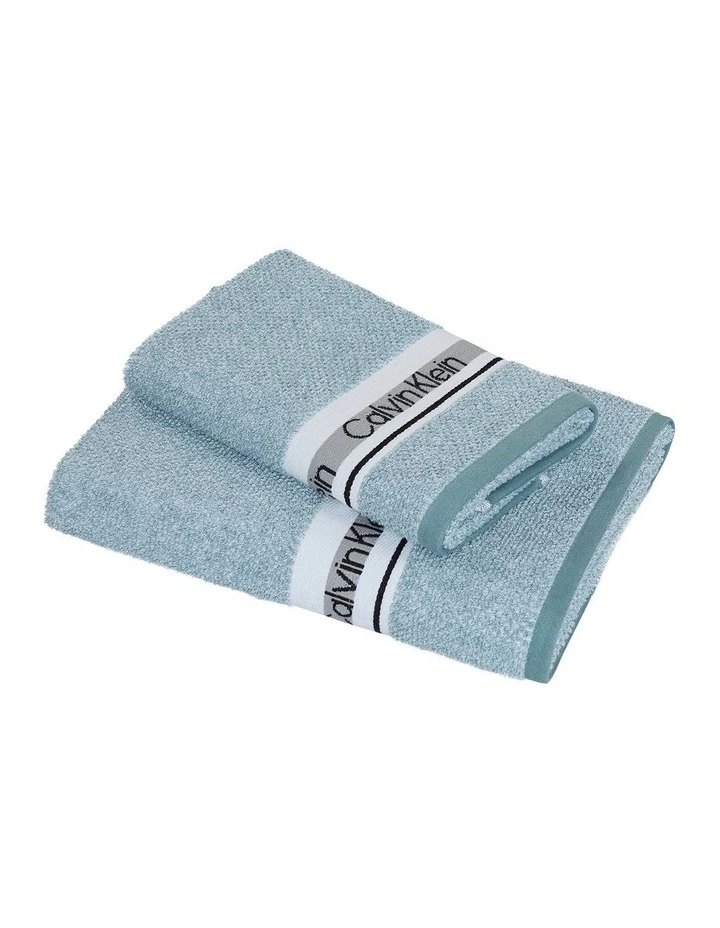 Logo Band Towel Range in Sage image 2