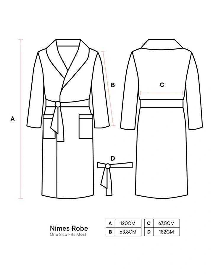 Nimes Bath Robe in Navy image 3