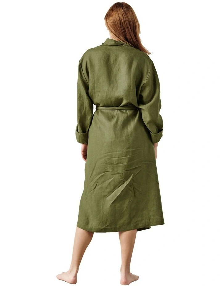 Nimes Bath Robe in Moss image 2