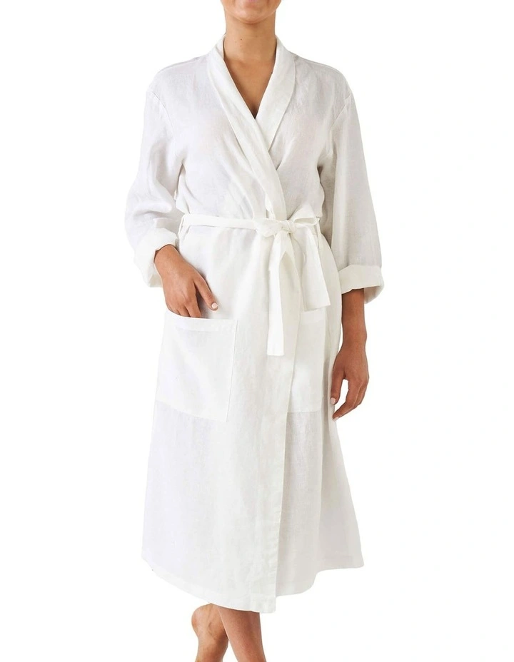 Nimes Bath Robe In White image 1
