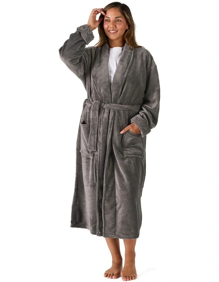 Plush Robe in Charcoal image 1