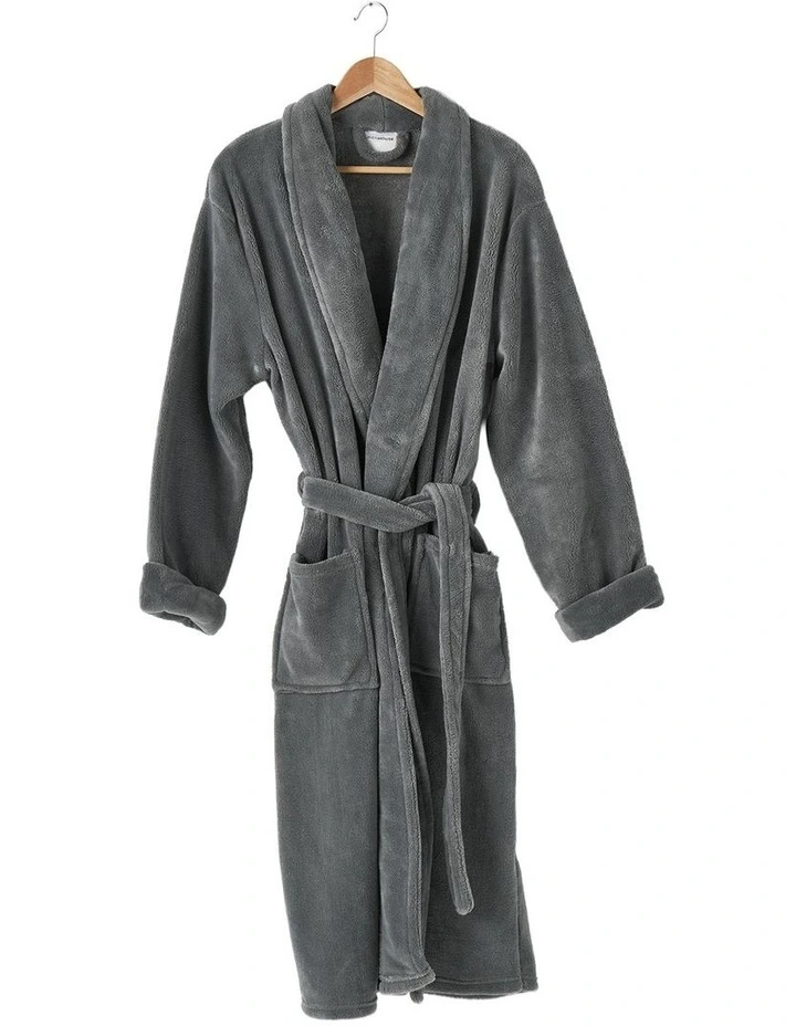 Plush Robe in Charcoal image 2