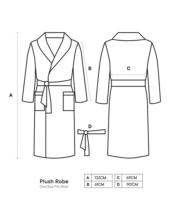 Plush Bath Robe in Charcoal image 3