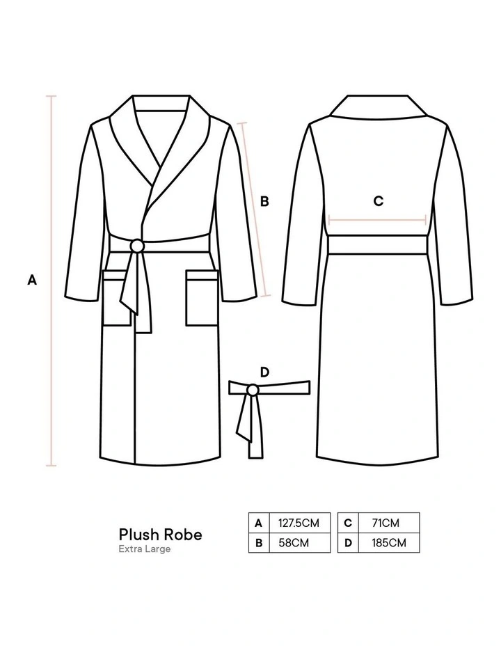 Plush Bath Robe in Charcoal image 4
