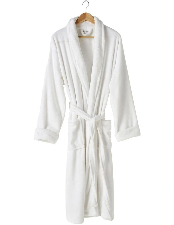 Linen House Plush Bath Robe in White MYER