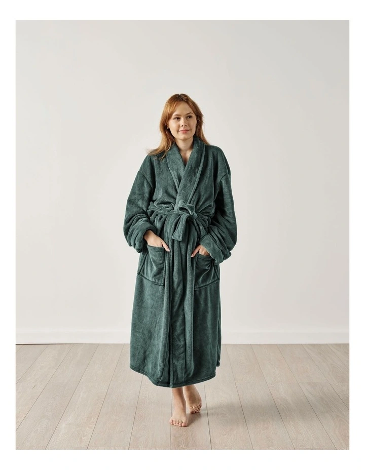 Plush Robe in Green image 1