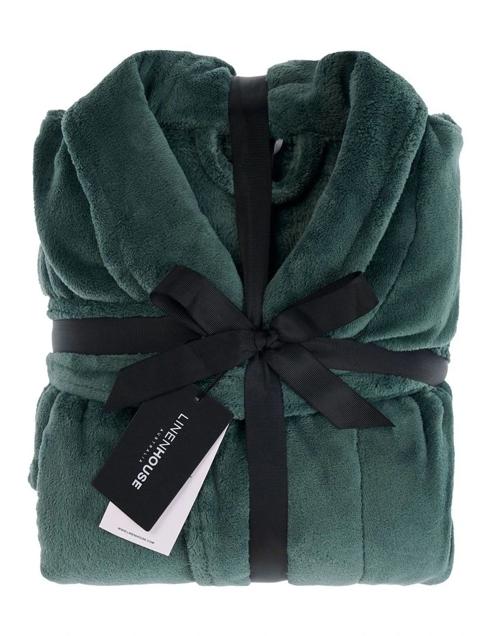 Linen House Plush Bath Robe In Green MYER