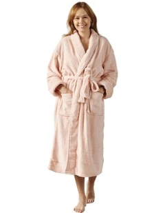 Plush Bath Robe in Pink