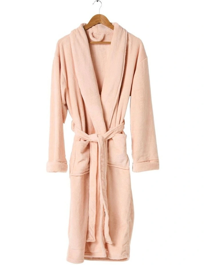 Plush Bath Robe in Pink image 3