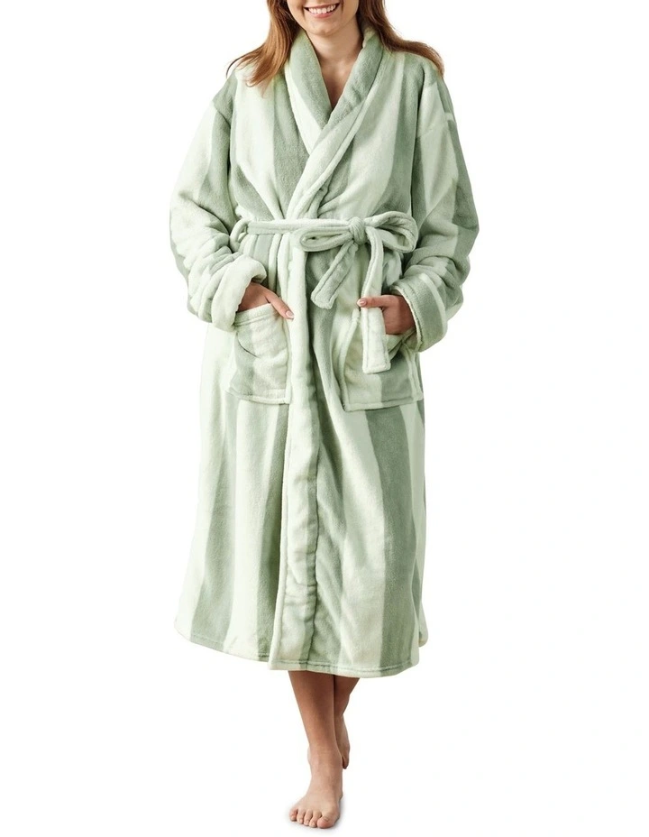 Linen House Ocean City Bath Robe In Jade MYER