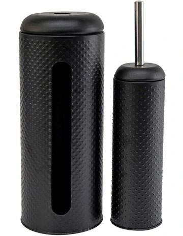 Spot Toilet Brush And Roll Holder in Black
