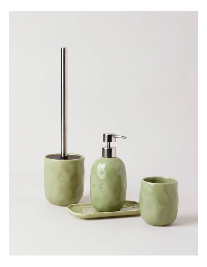 Moss Toilet Brush Holder in Green image 3