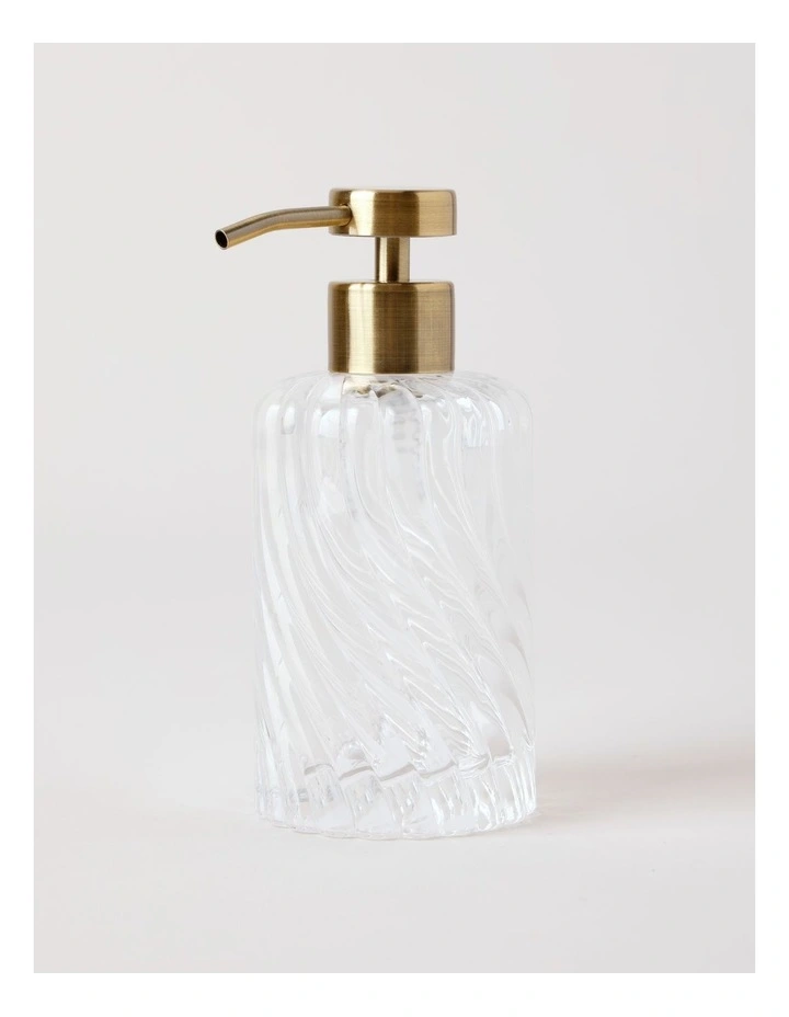 Swirl Glass Soap Dispenser in Clear image 2