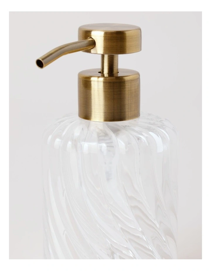 Swirl Glass Soap Dispenser in Clear image 5