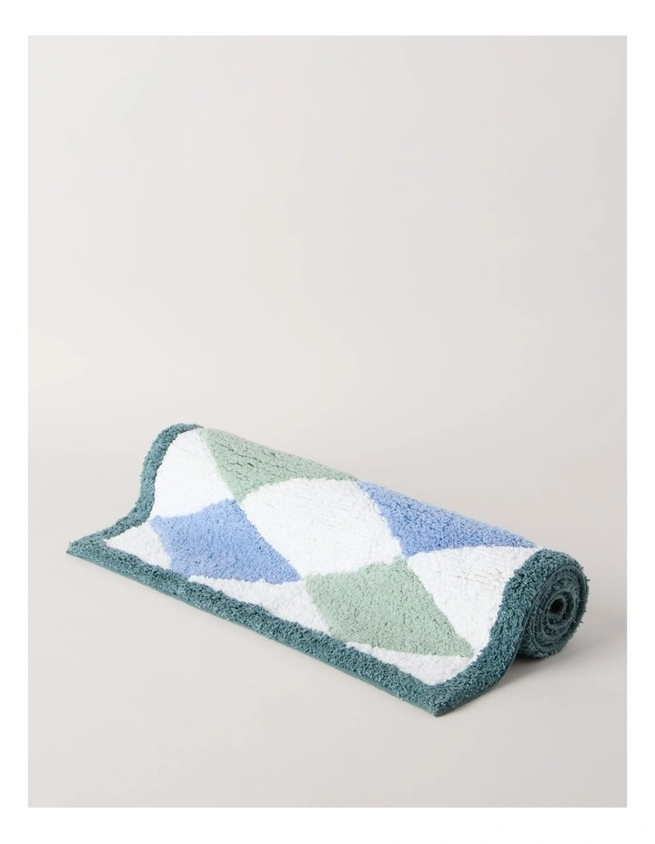 Diamond Tufted Bath Mat in Blue image 2
