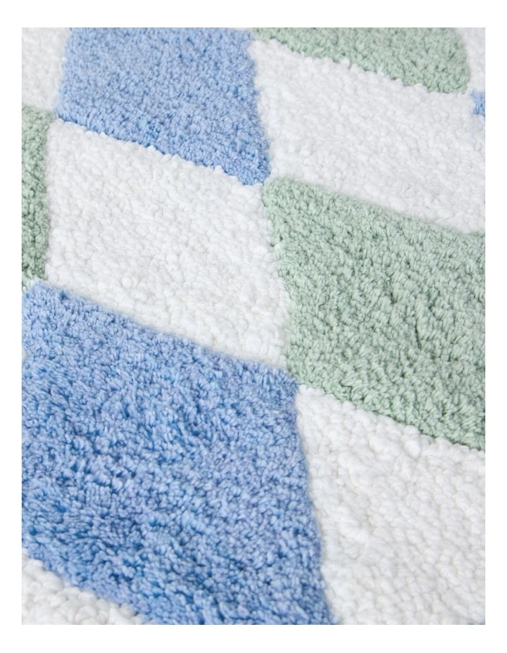 Diamond Tufted Bath Mat in Blue image 3
