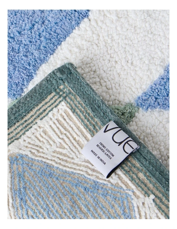 Diamond Tufted Bath Mat in Blue image 4