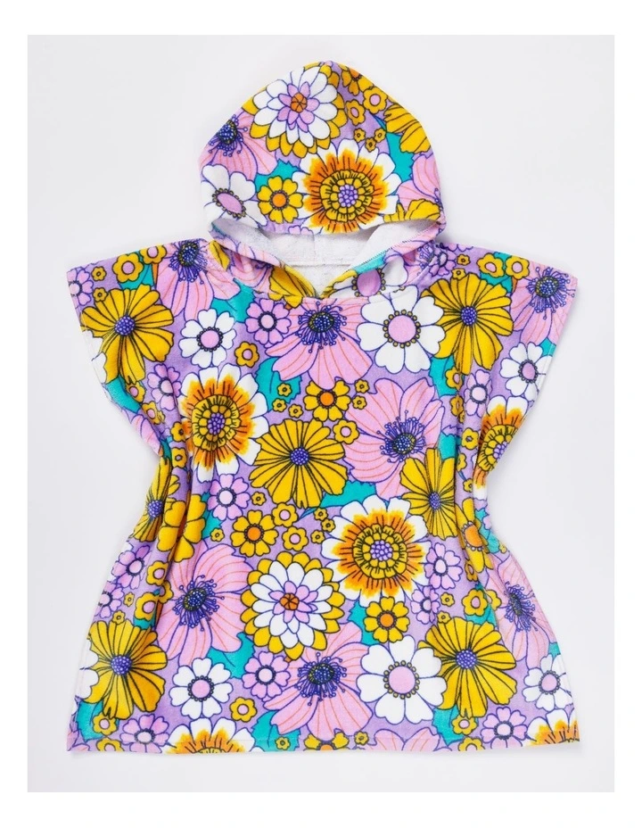 Retro Flower Poncho in Multi image 1