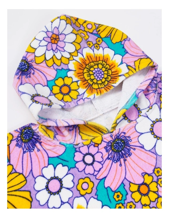 Retro Flower Poncho in Multi image 3