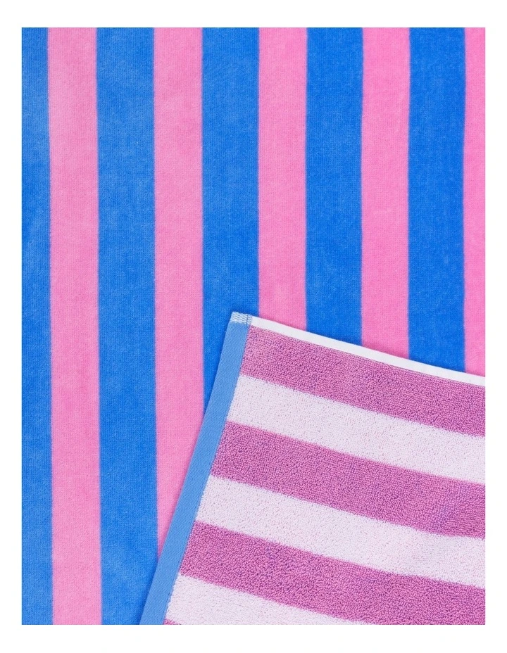 Reverse Stripe Beach Towel in Candy image 3