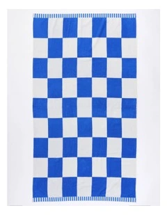 Grid Beach Towel in Blue