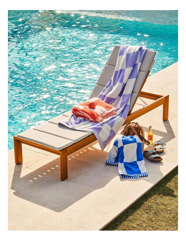 Grid Beach Towel in Blue image 2