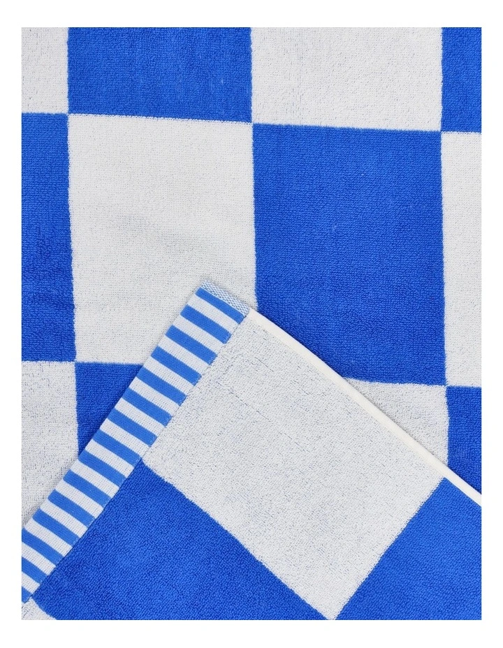Grid Beach Towel in Blue image 4