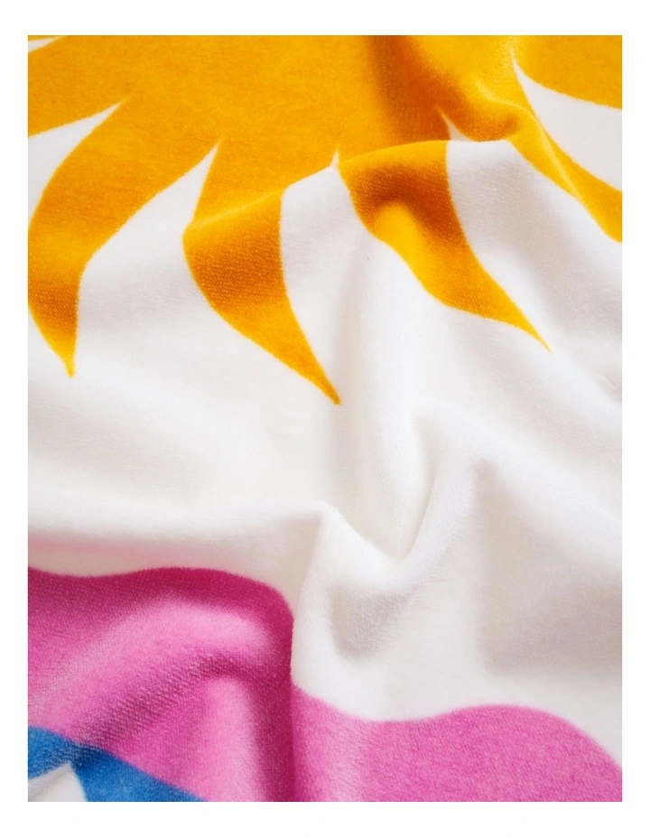 Le Soleil Printed Velour Beach Towel in Multi image 2