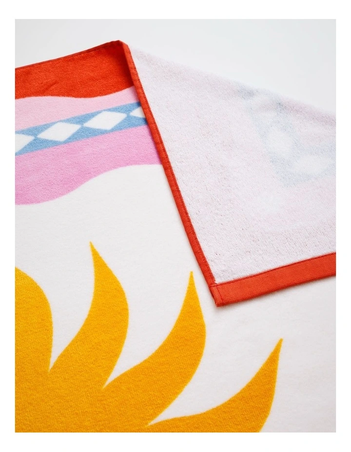 Le Soleil Printed Velour Beach Towel in Multi image 3