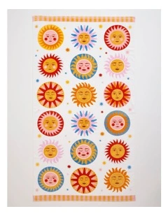 Celestial Printed Velour Beach Towel in Multi