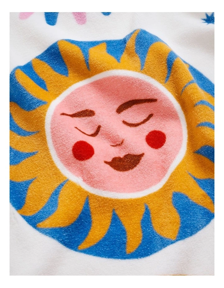 Celestial Printed Velour Beach Towel in Multi image 2